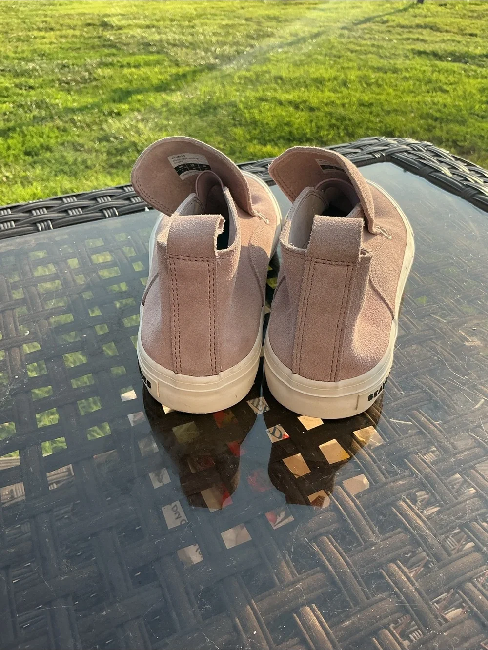 SeaVees Dusty Pink Suede Slip-On Platform Sneakers